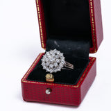 Vintage 18ct Gold Diamond Three Tier Cluster Ring
