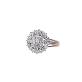 Vintage 18ct Gold Diamond Three Tier Cluster Ring