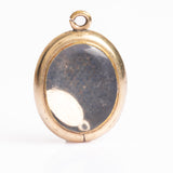 Antique Victorian Rolled Gold & Blue Enamel Pendant Locket