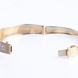 Vintage 9ct Yellow & White Gold Engraved Bangle