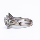 Vintage 18ct Gold Diamond Three Tier Cluster Ring