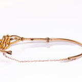 Antique Victorian 9ct Gold Turquoise and Pearl Bangle Bracelet