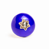 Victorian 14ct Gold Blue Enamel And Diamond Stud Earrings