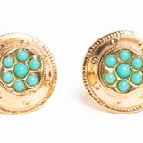 Antique Victorian 9ct Gold Turquoise Stud Earrings