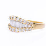 Vintage Art Deco Style 18ct Gold Diamond Pave Ring