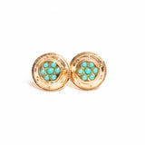 Antique Victorian 9ct Gold Turquoise Stud Earrings