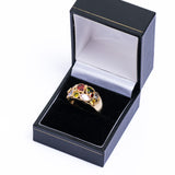 Vintage Italian 14ct Gold Multi-Gemstone Bombe Ring