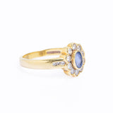 Vintage 18ct Gold Sapphire & Diamond Cluster Ring