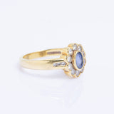 Vintage 18ct Gold Sapphire & Diamond Cluster Ring