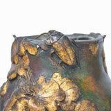 Antique Art Nouveau Bronze Floral Vase By Frédéric Debon