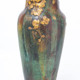 Antique Art Nouveau Bronze Floral Vase By Frédéric Debon