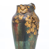 Antique Art Nouveau Bronze Floral Vase By Frédéric Debon