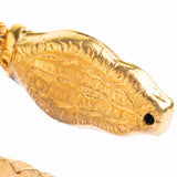 Vintage Victorian Style Gold Metal Snake Bangle