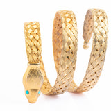 Vintage Victorian Style Gold Metal Snake Bangle