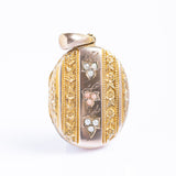Antique Victorian 9ct Gold and Silver Gilt Coral and Pearl Locket