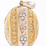 Antique Victorian 9ct Gold and Silver Gilt Coral and Pearl Locket