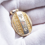 Antique Victorian 9ct Gold and Silver Gilt Coral and Pearl Locket