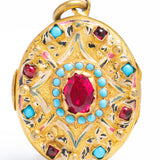 Antique Austro Hungarian Turquoise and Paste Enamel Locket