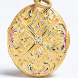 Antique Austro Hungarian Turquoise and Paste Enamel Locket