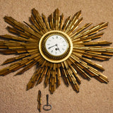 Antique 19th Century French Japy Frères Sunburst Wall Clock