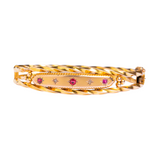 Antique Edwardian 9ct Gold Diamond And Ruby Starburst Bangle