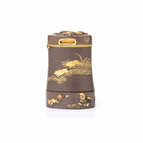 Antique Japanese Meiji Iron Gold and Silver Vesta Case By Komai Otojiro