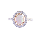 Vintage 18ct Gold Opal and Diamond Cluster Ring