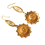 Antique Victorian Etruscan Revival 14ct Gold Earrings