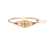 Antique Victorian 9ct Gold Turquoise and Pearl Bangle Bracelet