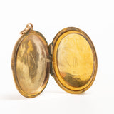 Antique Victorian 9ct Gold Back And Front Oval Engraved Locket