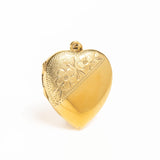 Vintage Silver Gilt Heart Engraved Locket Pendant