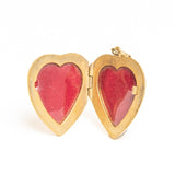 Vintage Silver Gilt Heart Engraved Locket Pendant