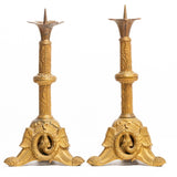 A 19th Century French Brass Candlesticks