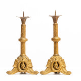 A 19th Century French Brass Candlesticks