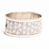 Victorian Silver Cuff Floral Bangle