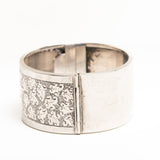 Victorian Silver Cuff Floral Bangle