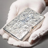 Antique Russian Samorodok Silver Gold and Diamond Cigarette Case  Peter Baskakov